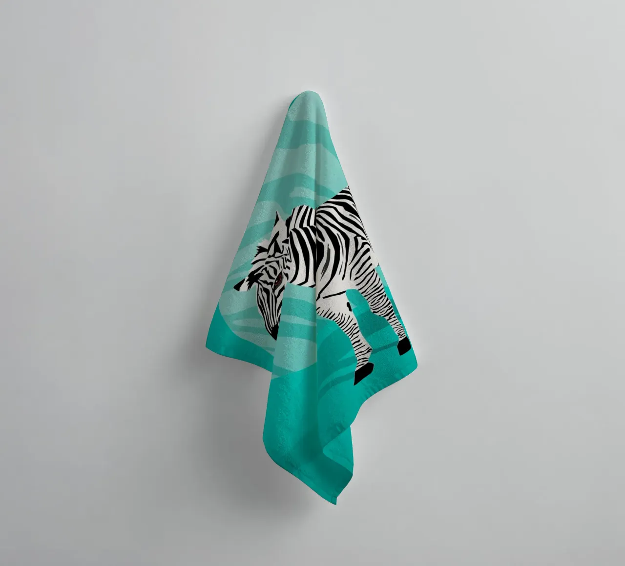 Zebra Liebe, stark in Türkis Handtuch von CalliLetters