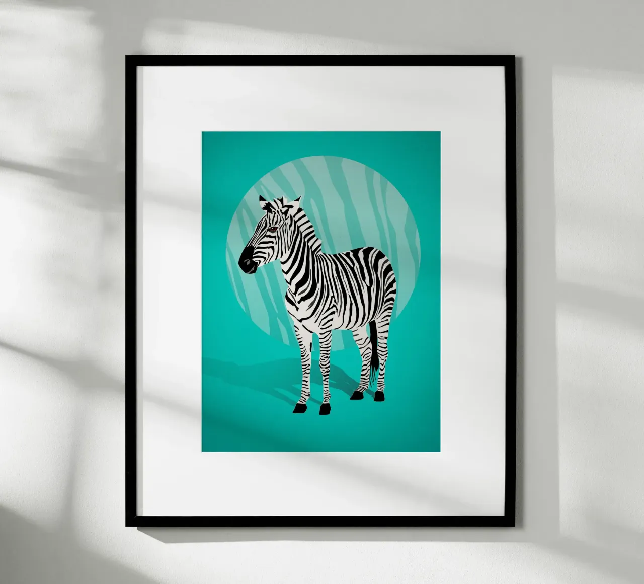Zebra Liebe, stark in Türkis Hahnemühle von CalliLetters