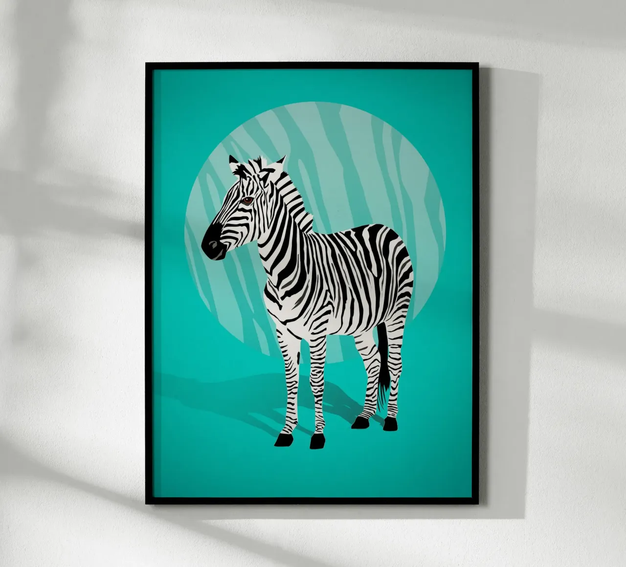 Zebra Liebe, stark in Türkis Hahnemühle von CalliLetters