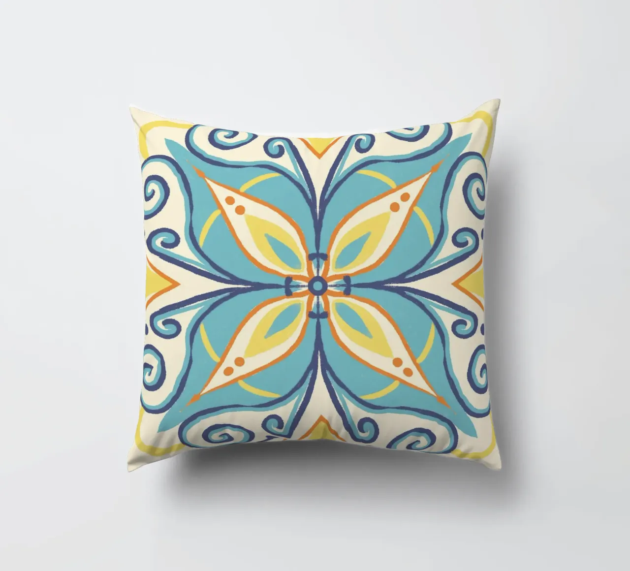 Mandala türkis decorative cushion by Studio Dolci