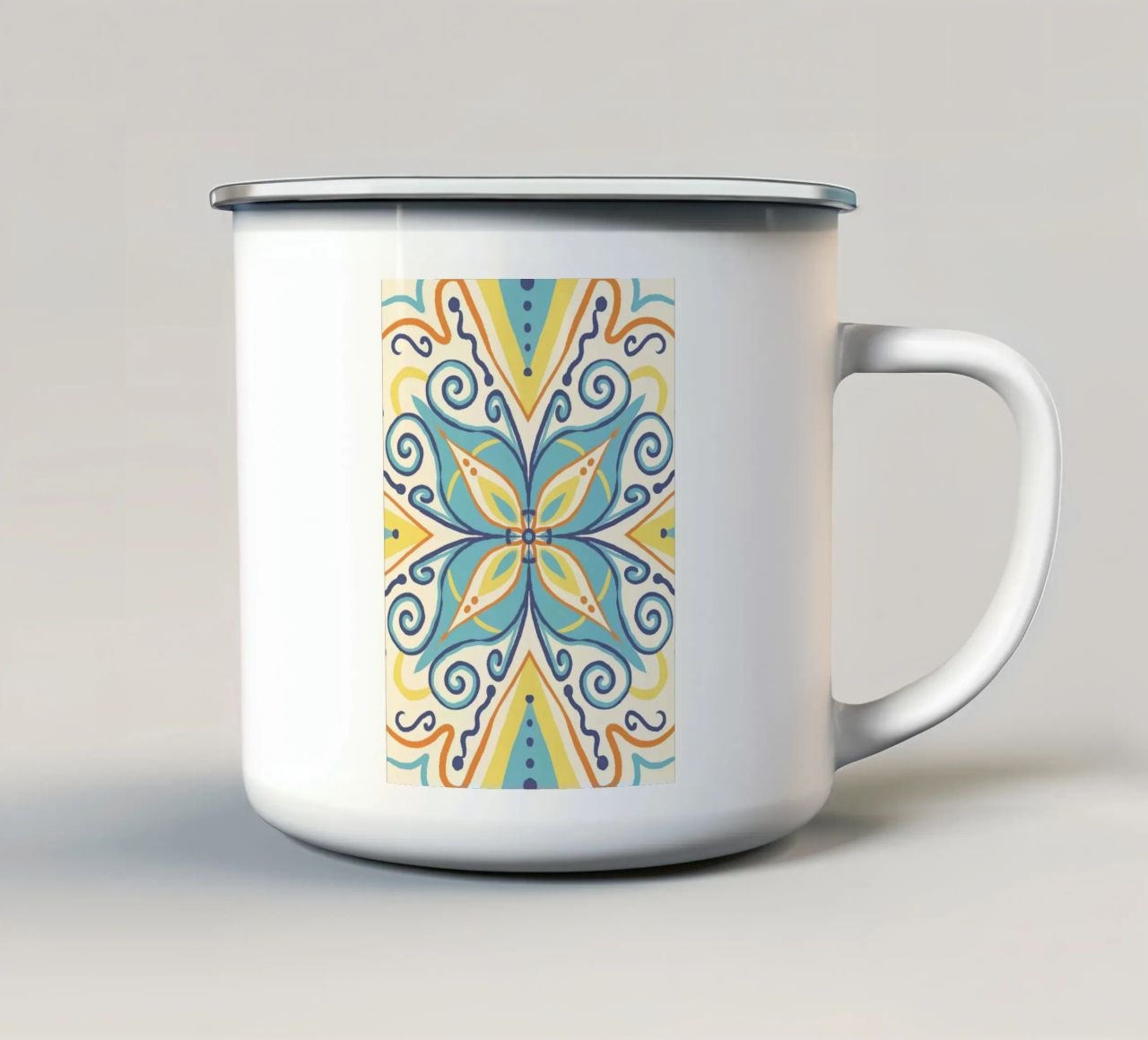 Mandala türkis tazza in smalto da Studio Dolci