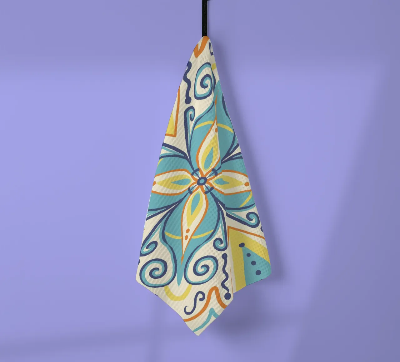 Mandala türkis tea towel by Studio Dolci