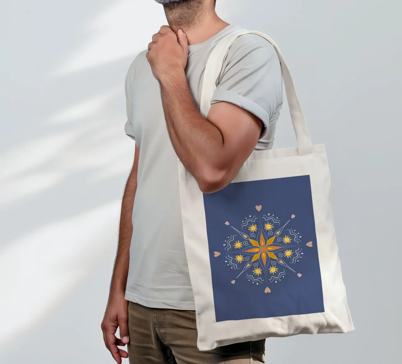 Mandala blau borsa in juta da Studio Dolci
