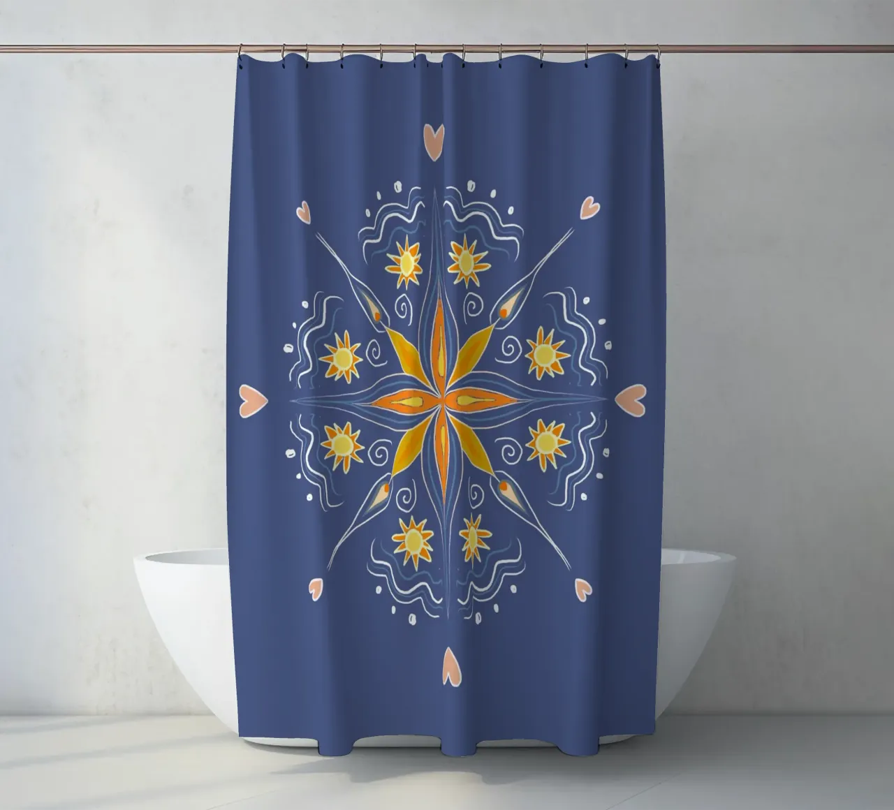Mandala blau tenda da doccia da Studio Dolci