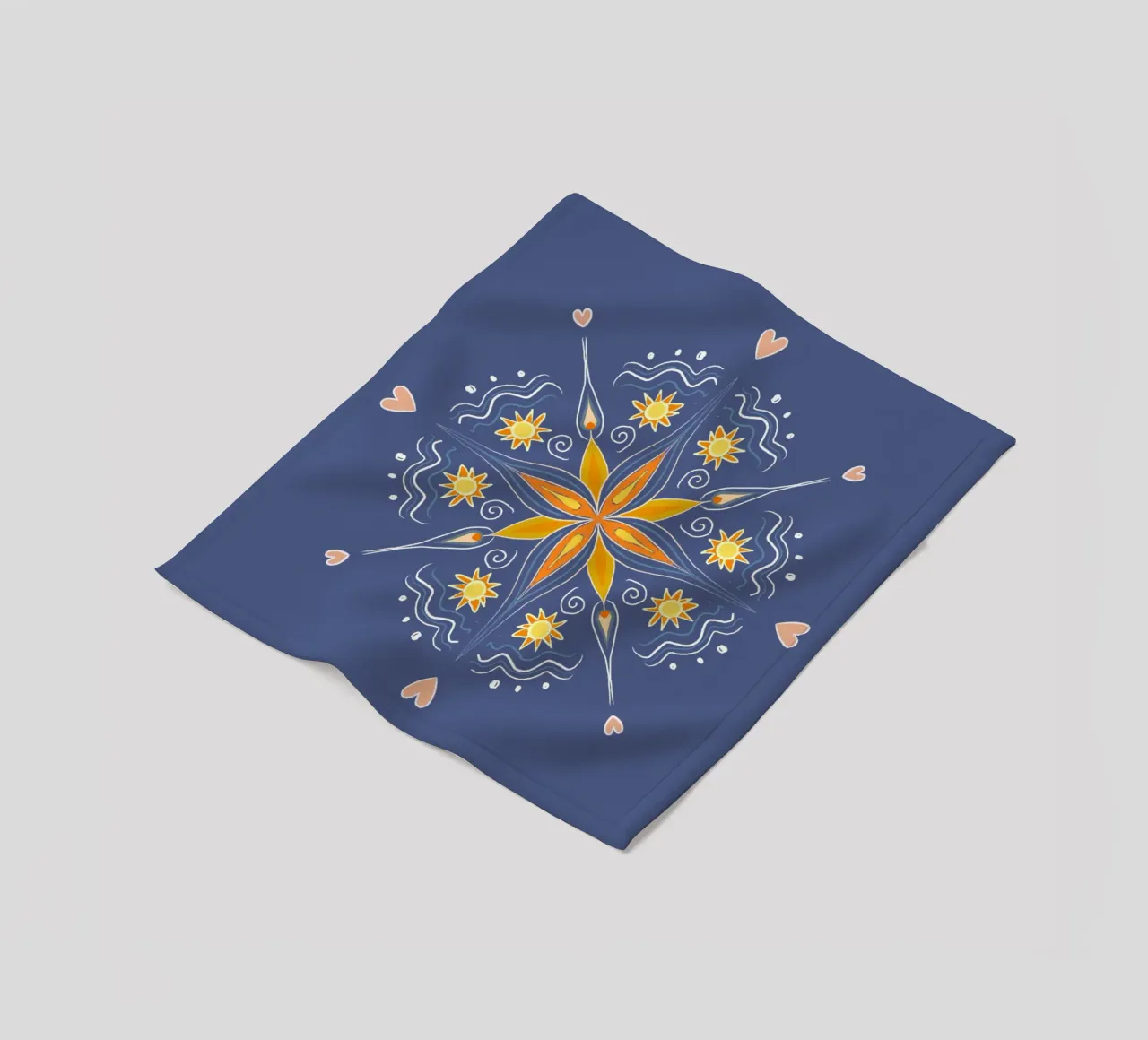Mandala blau coperta in pile da Studio Dolci