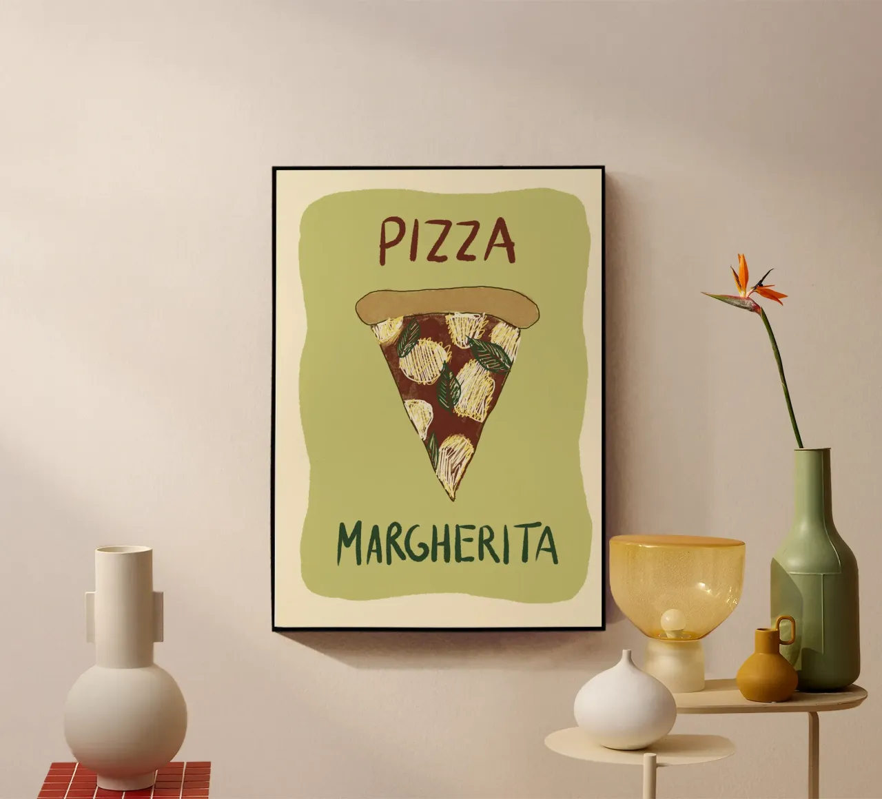 Pizza Margherita acrylic glass by Studio Dolci