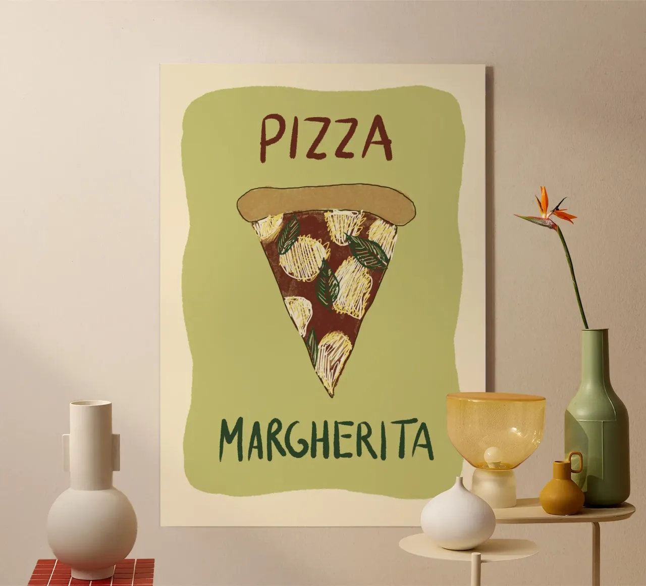 Pizza Margherita acrylic glass by Studio Dolci