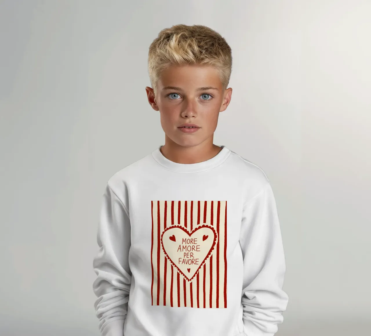 More Amore per favore felpa bambino da Studio Dolci