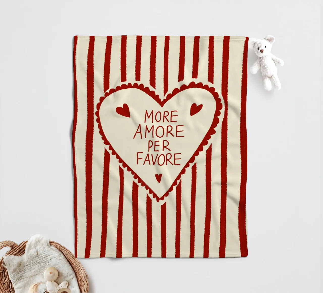 More Amore per favore coperta in pile da Studio Dolci