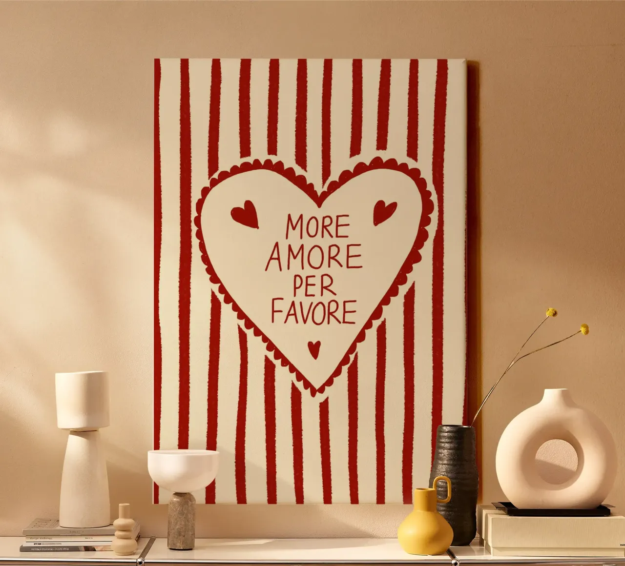More Amore per favore tela con Cornice a cassetta da Studio Dolci
