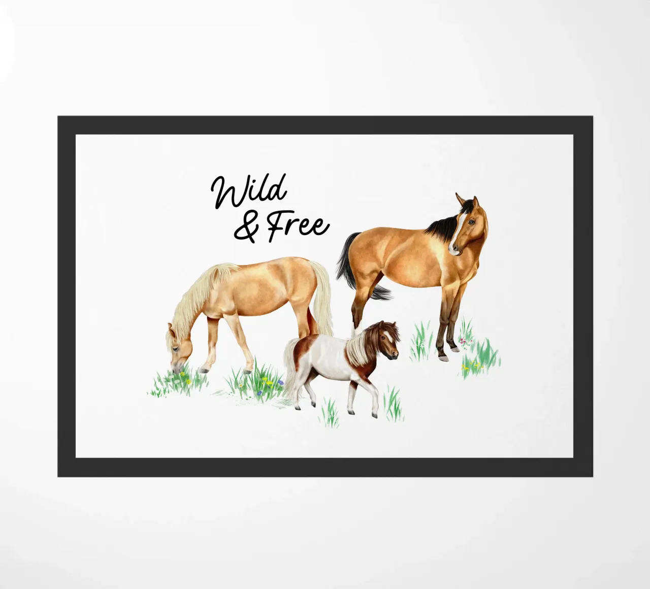 Wild & Free • Horses doormat by Moonlit Illustrations