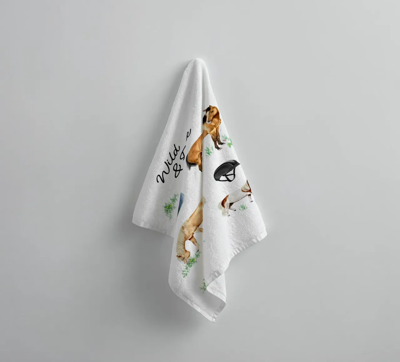 Wild & Free • Horses towel by Moonlit Illustrations