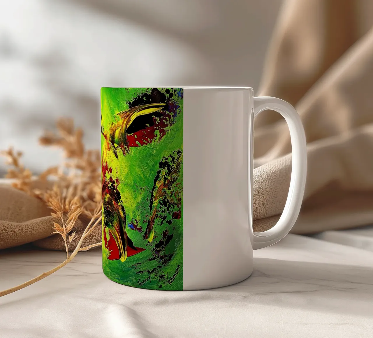 IDEAL GIFT 67 tazza in ceramica da Thierry Vobmann Abstract painting