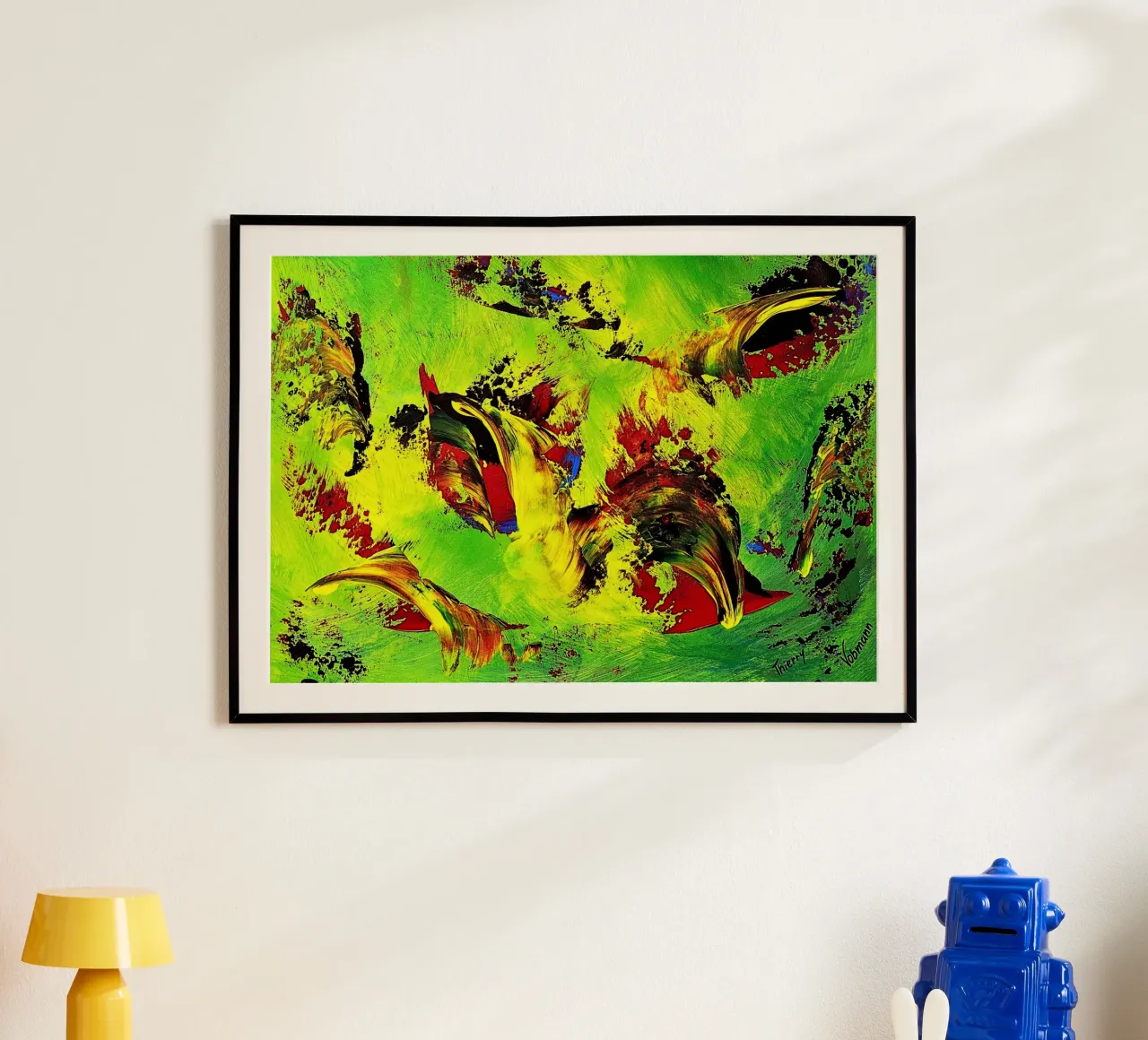 IDEAL GIFT 67 poster con telaio in alluminio da Thierry Vobmann Abstract painting