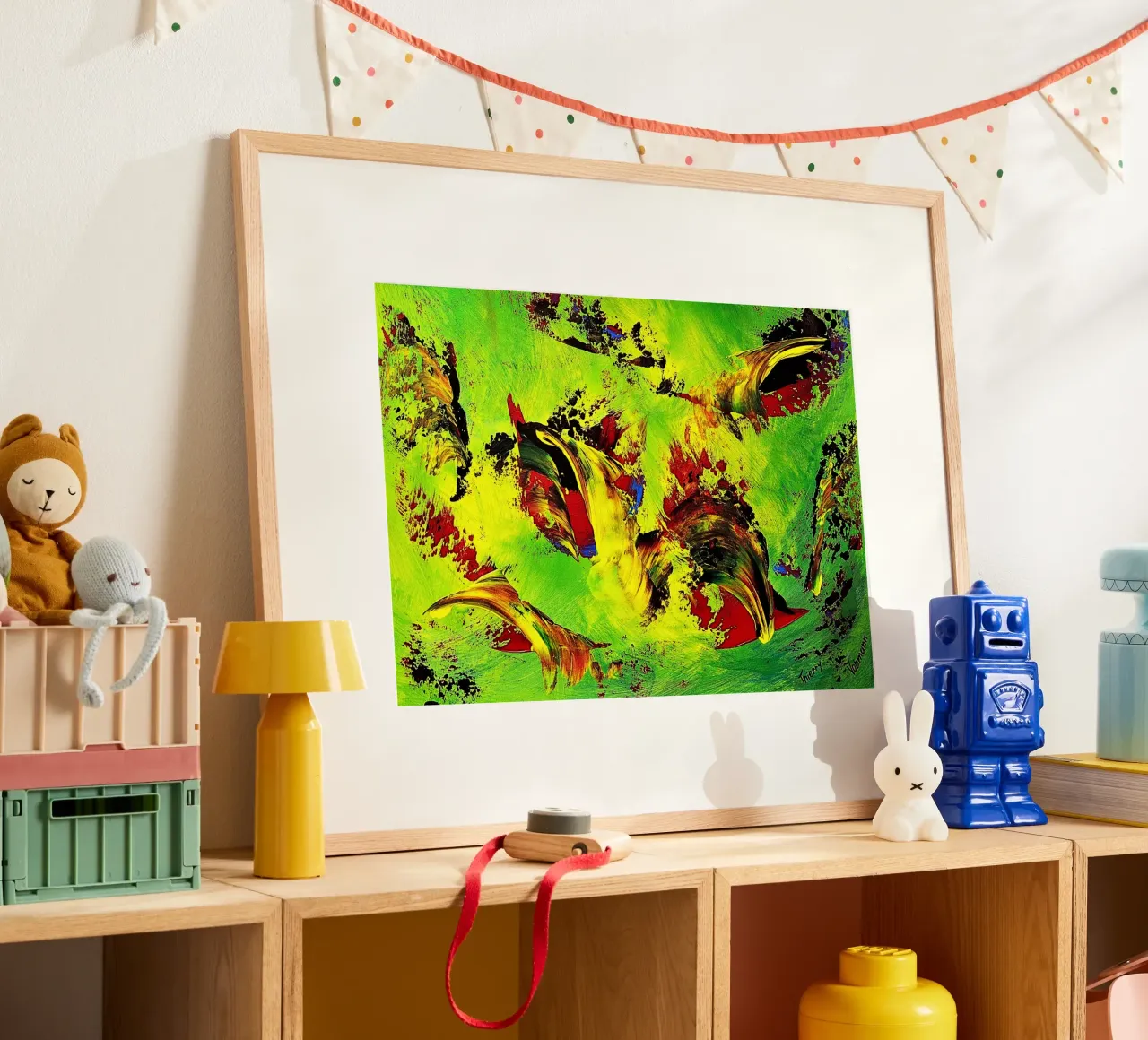IDEAL GIFT 67 poster con telaio in alluminio da Thierry Vobmann Abstract painting
