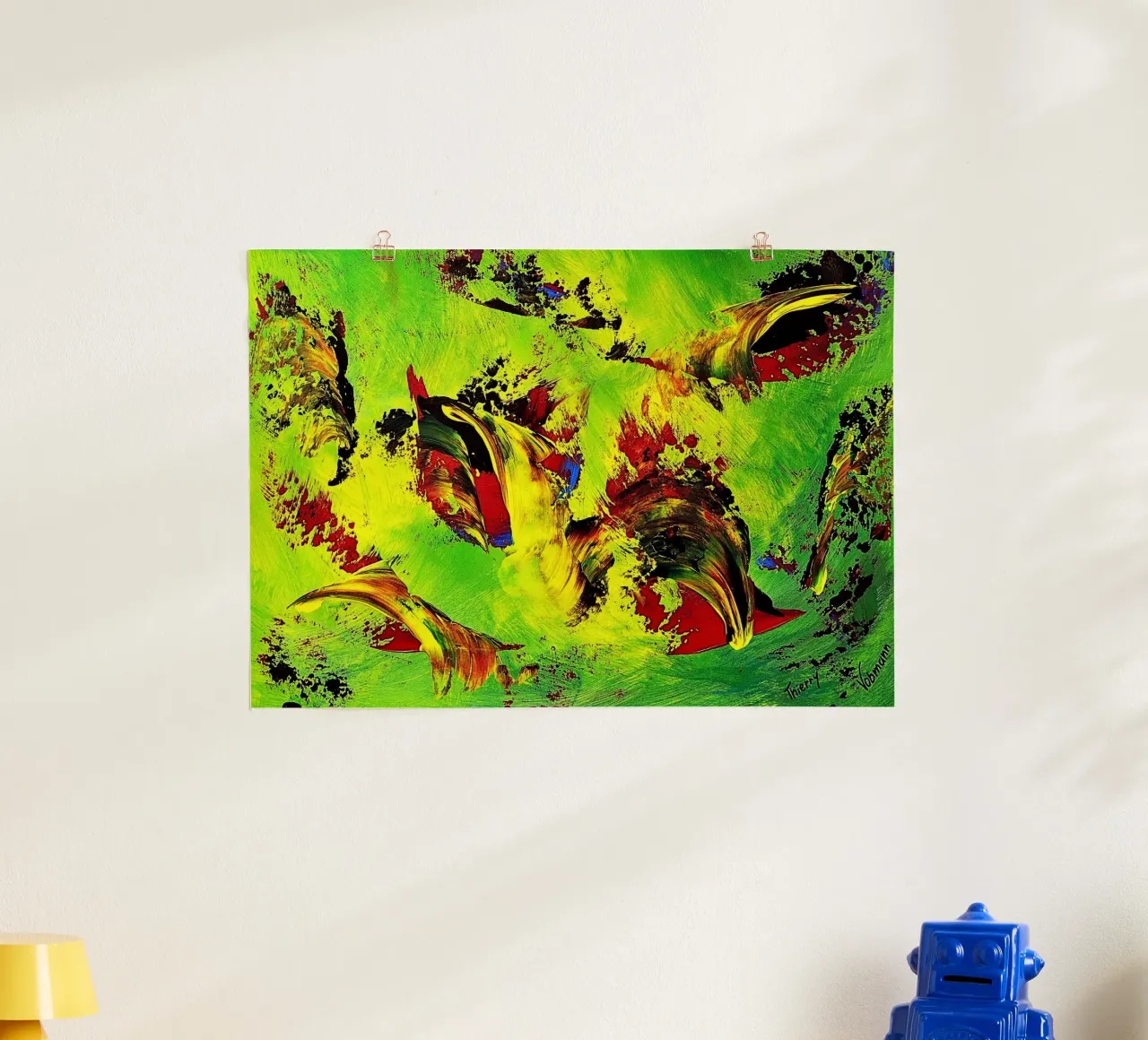 IDEAL GIFT 67 poster con telaio in alluminio da Thierry Vobmann Abstract painting