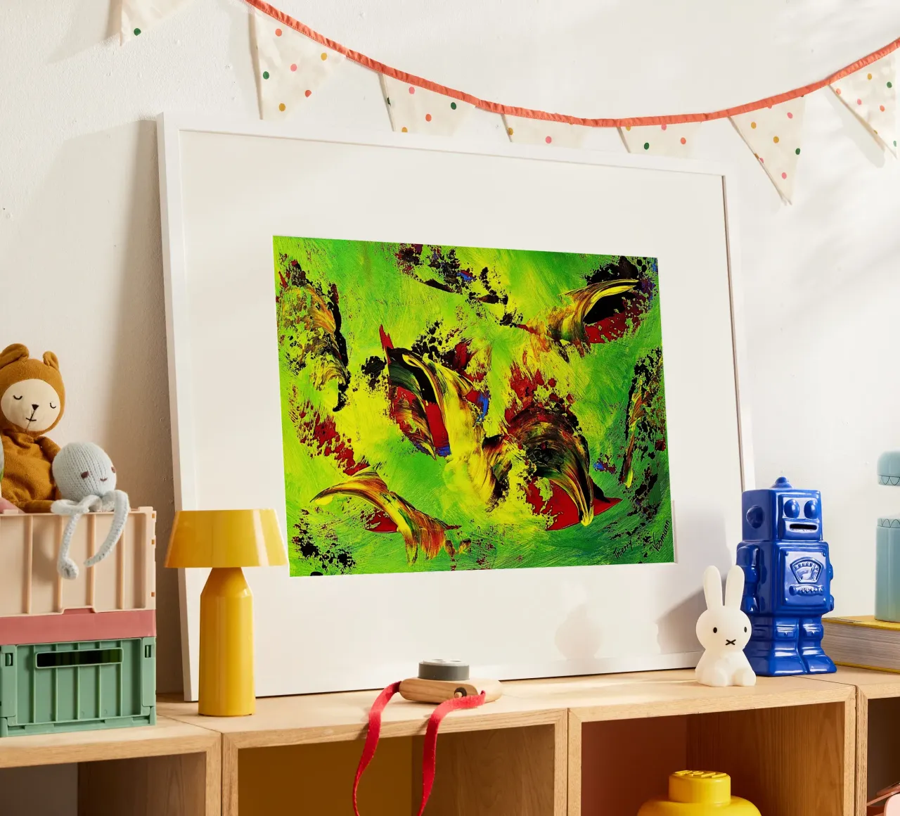 IDEAL GIFT 67 poster con telaio in alluminio da Thierry Vobmann Abstract painting