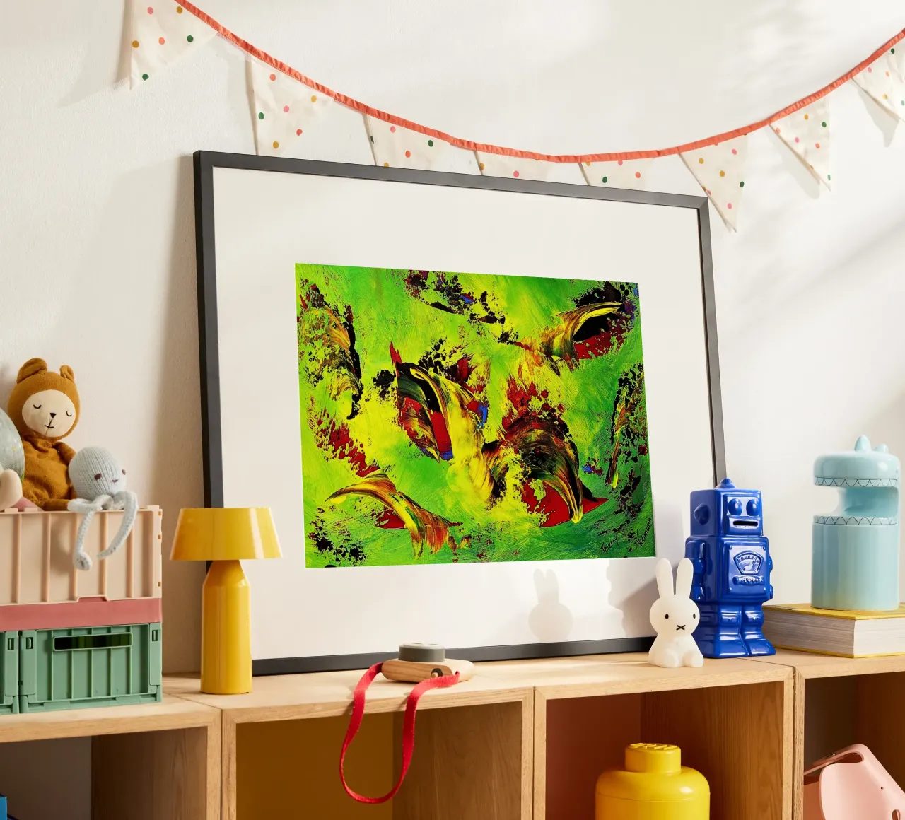 IDEAL GIFT 67 poster con telaio in alluminio da Thierry Vobmann Abstract painting