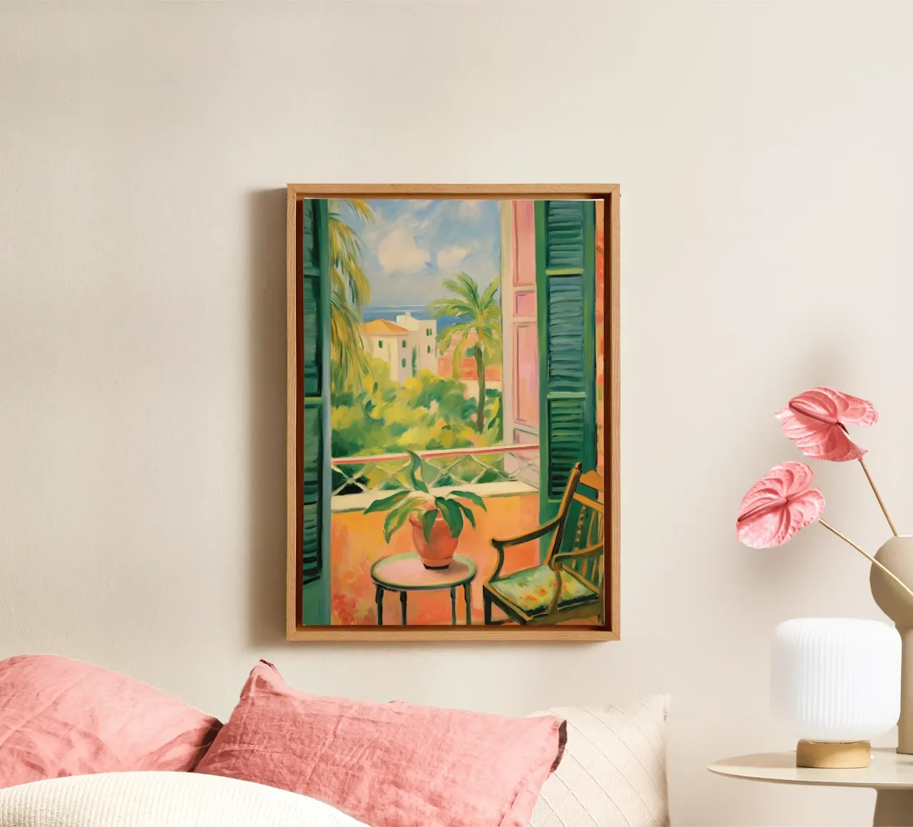 Open Window - inspired by Henri Matisse canvas with Floater frame by Nikis Art Studio
