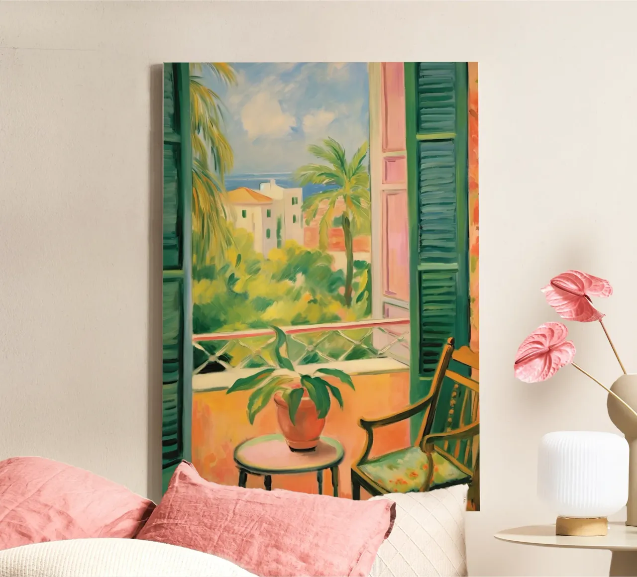 Open Window - inspired by Henri Matisse canvas with Floater frame by Nikis Art Studio