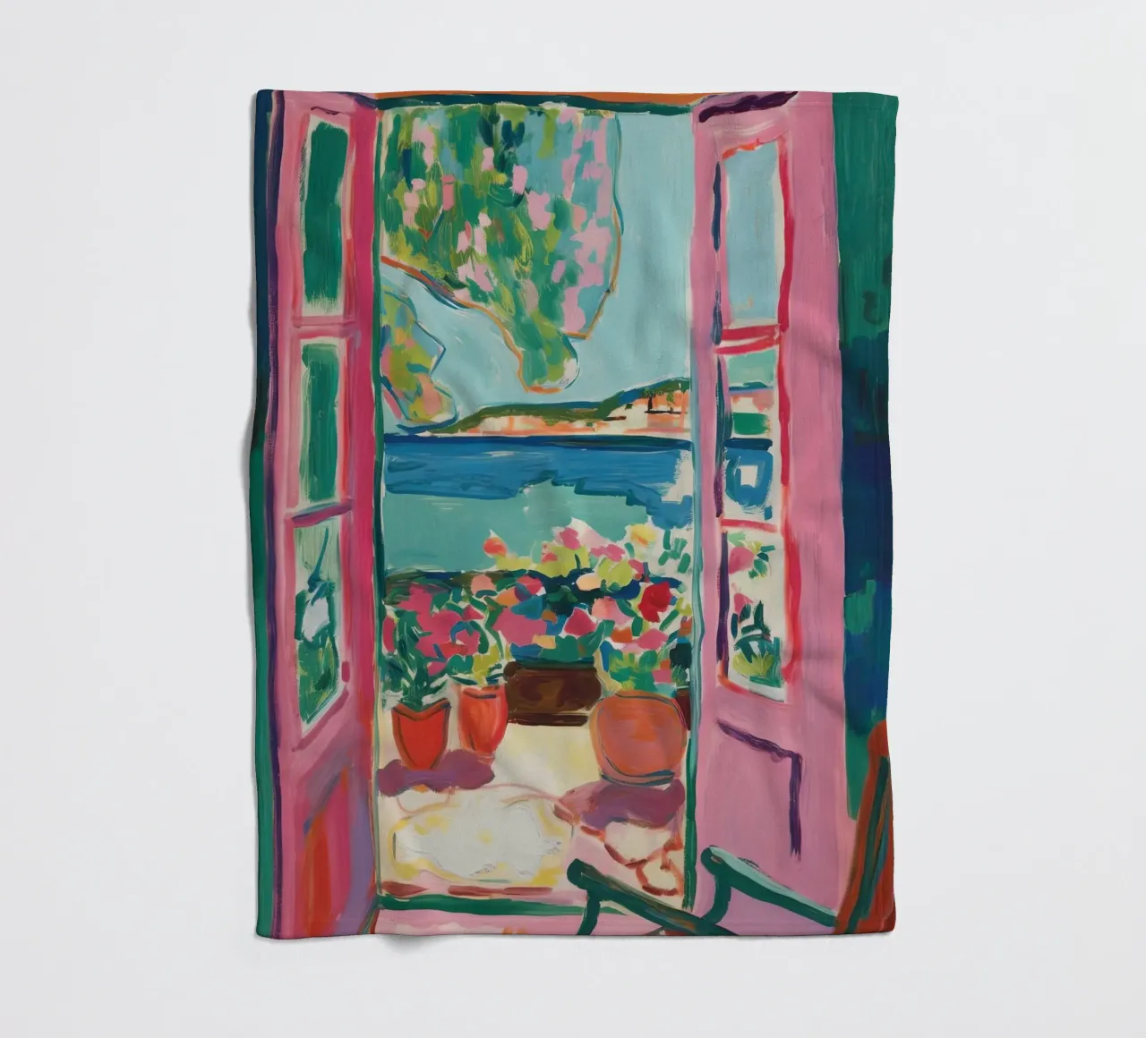 Finestra aperta - ispirato a Henri Matisse coperta in pile da Nikis Art Studio