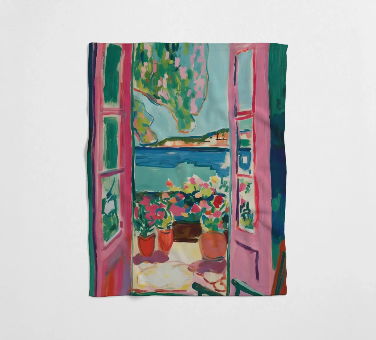 Finestra aperta - ispirato a Henri Matisse coperta in pile da Nikis Art Studio