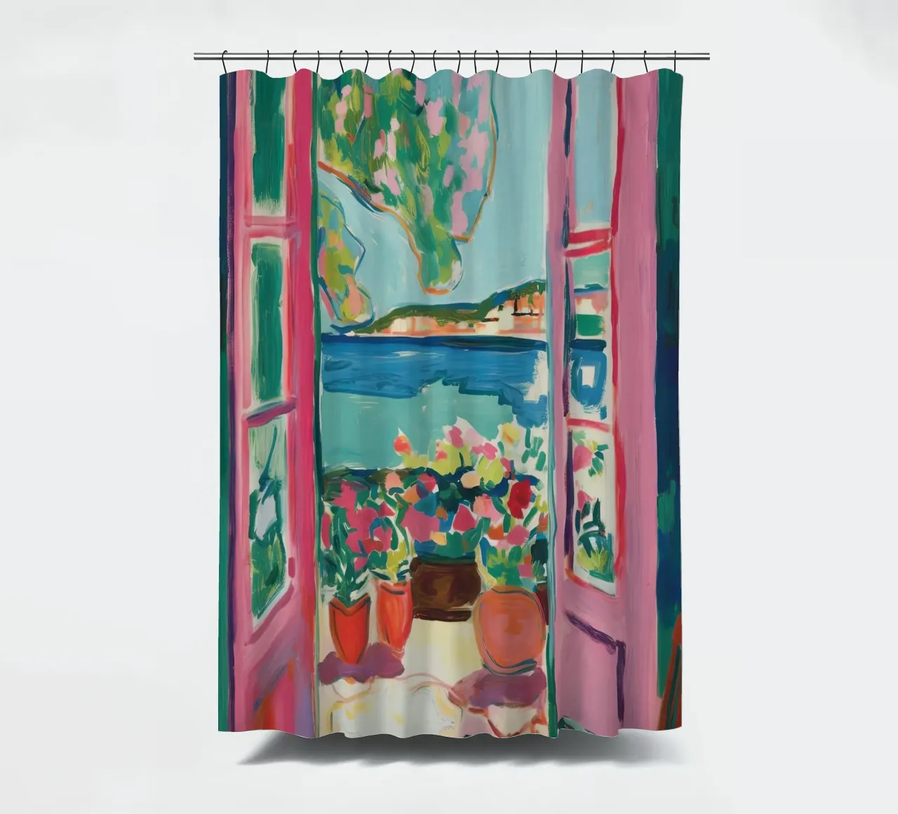 Open Window - inspiriert von Henri Matisse Duschvorhang von Nikis Art Studio