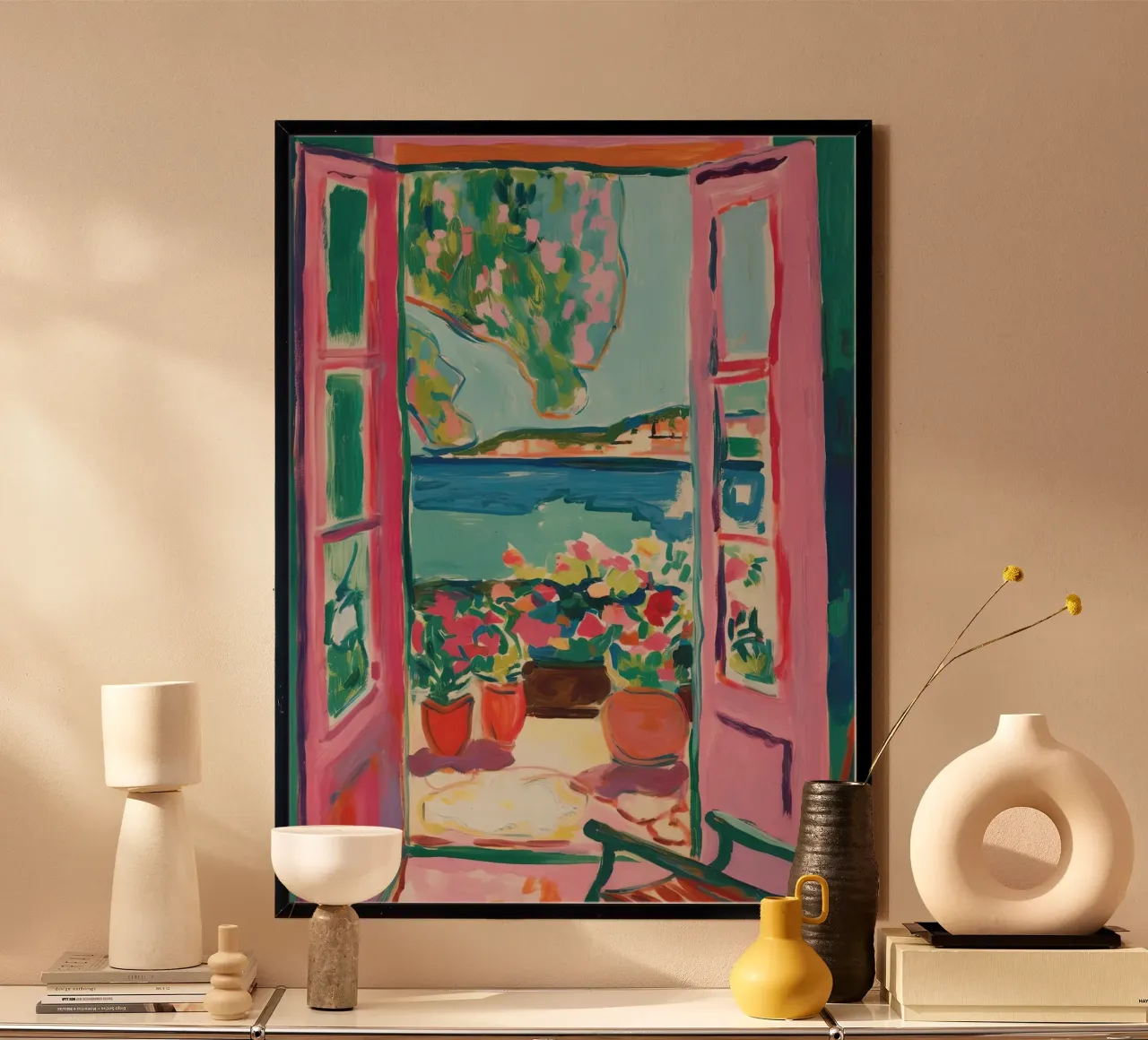 Open Window - inspiré par Henri Matisse poster avec cadre en plastique de Nikis Art Studio