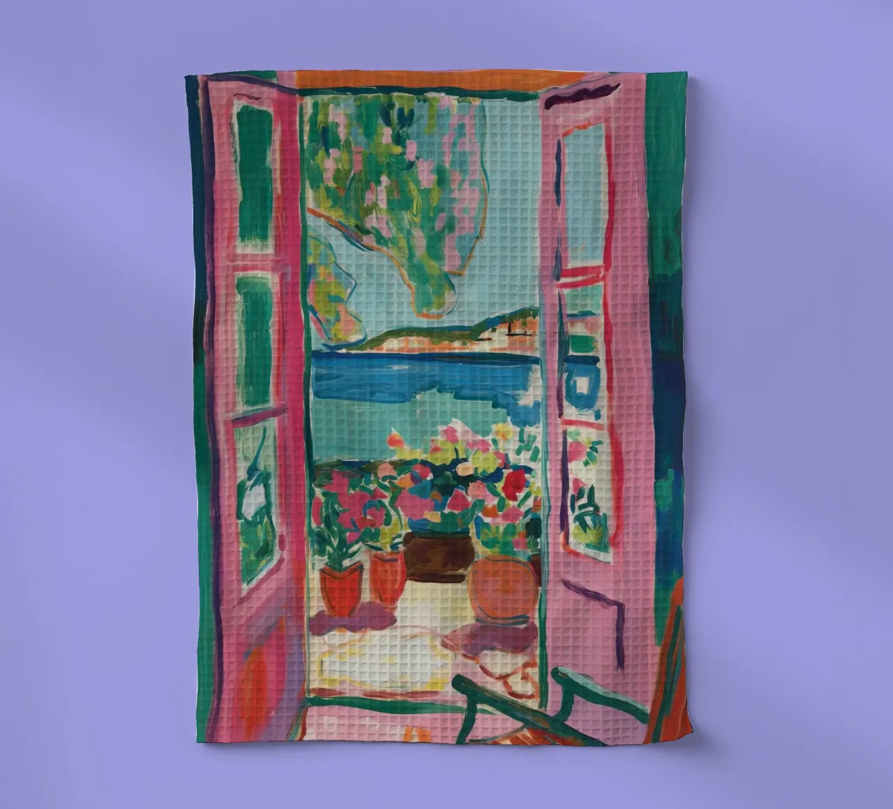 Open Window - inspiré par Henri Matisse torchon de Nikis Art Studio