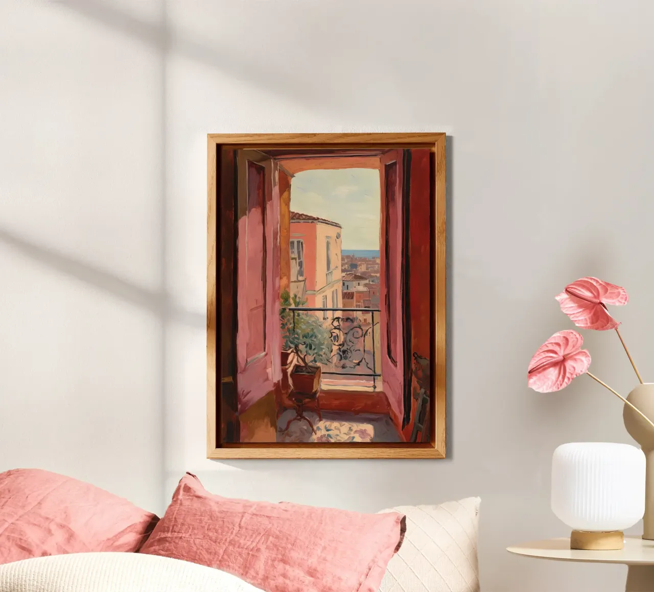 Kunstvolle Weite: Das Fenster zur Seele Alu-Dibond von Nikis Art Studio