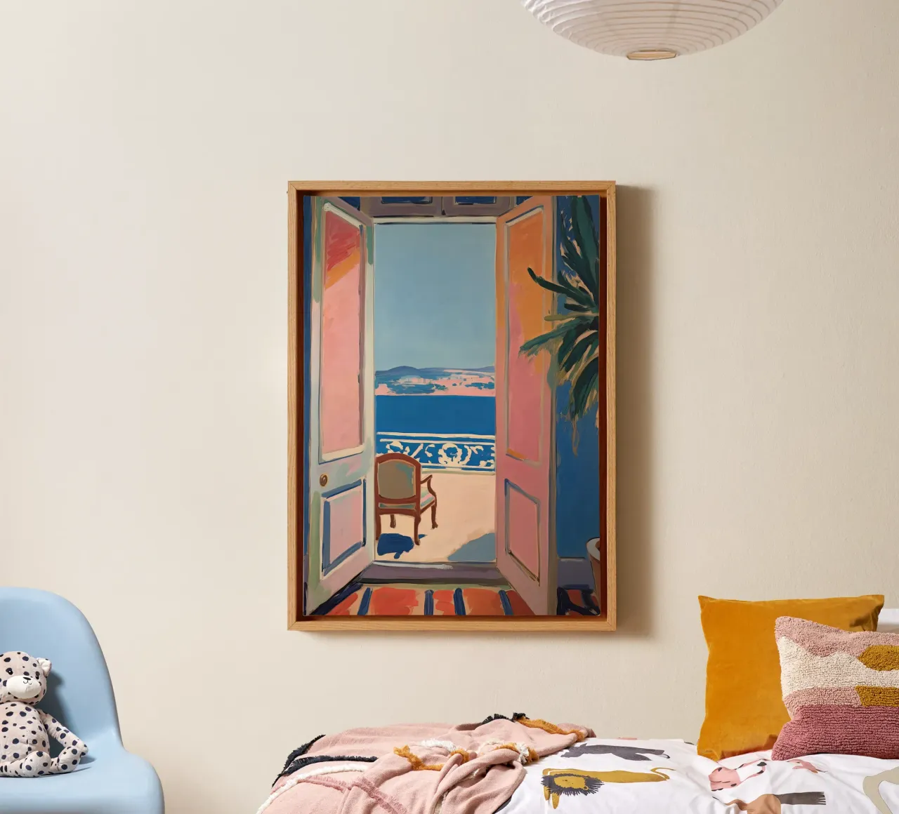 Open Window - inspired by Henri Matisse canvas with Floater frame by Nikis Art Studio