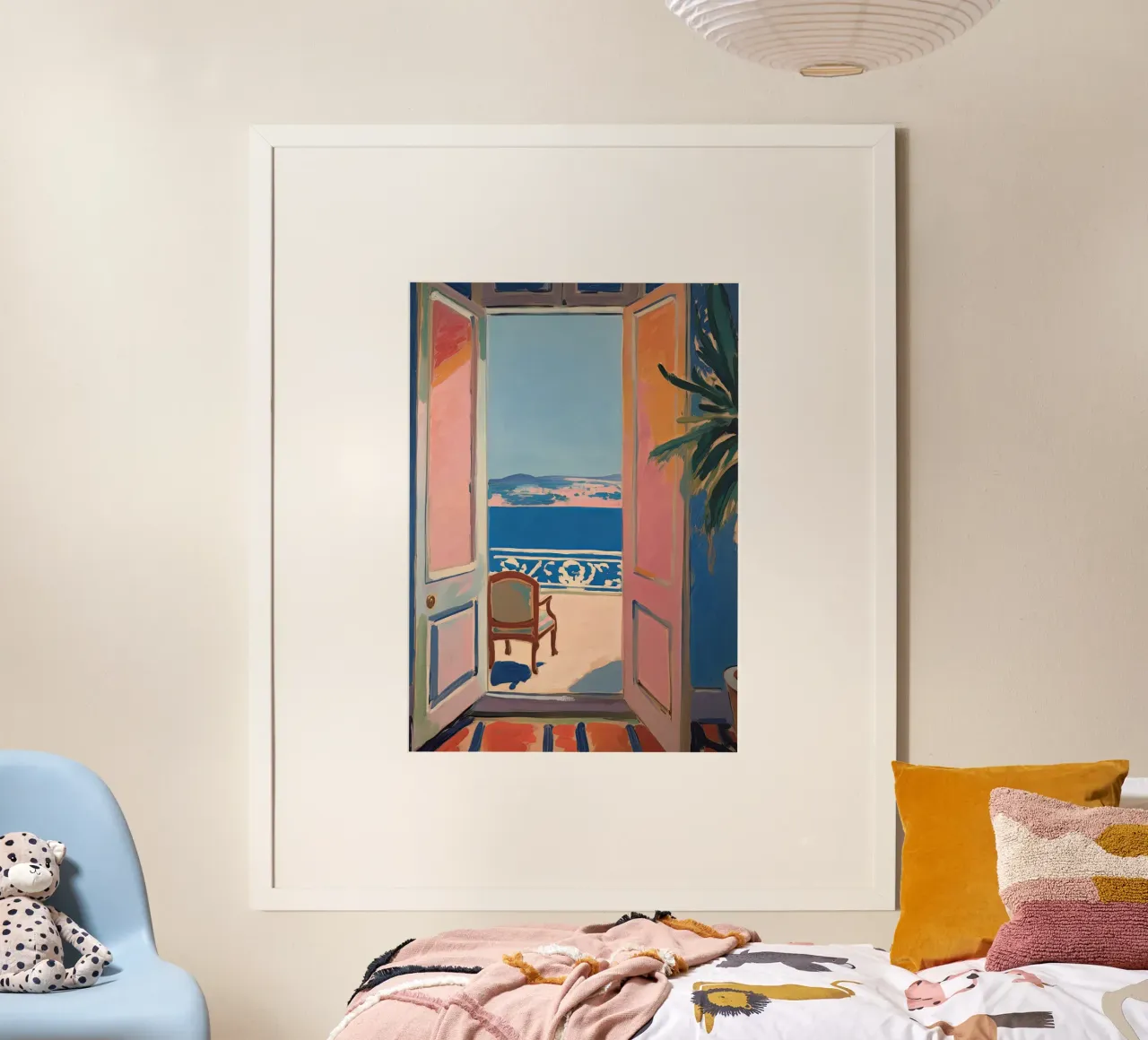 Open Window - inspiriert von Henri Matisse Poster mit Kunststoffrahmen von Nikis Art Studio
