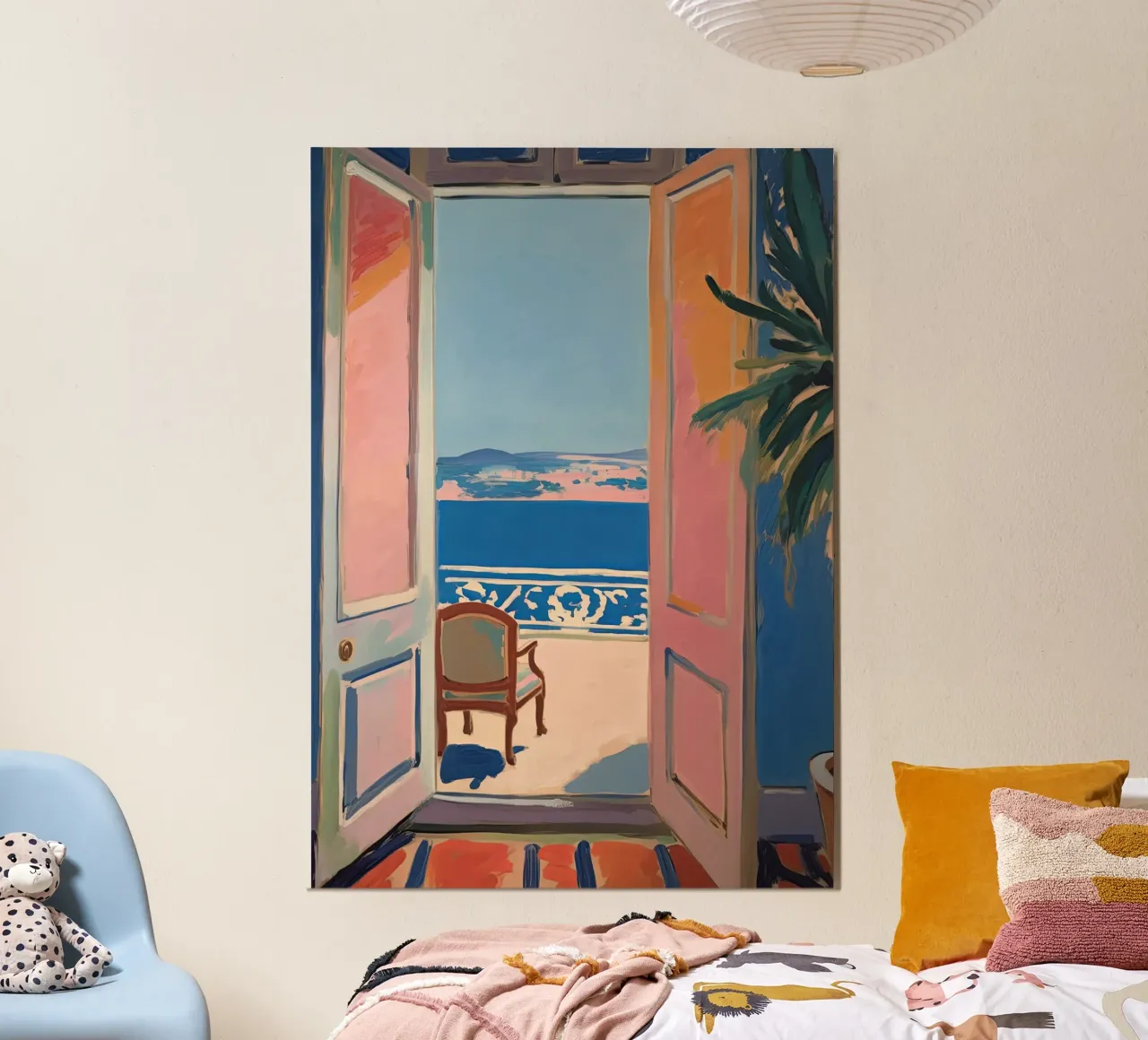 Open Window - inspiriert von Henri Matisse Poster mit Kunststoffrahmen von Nikis Art Studio