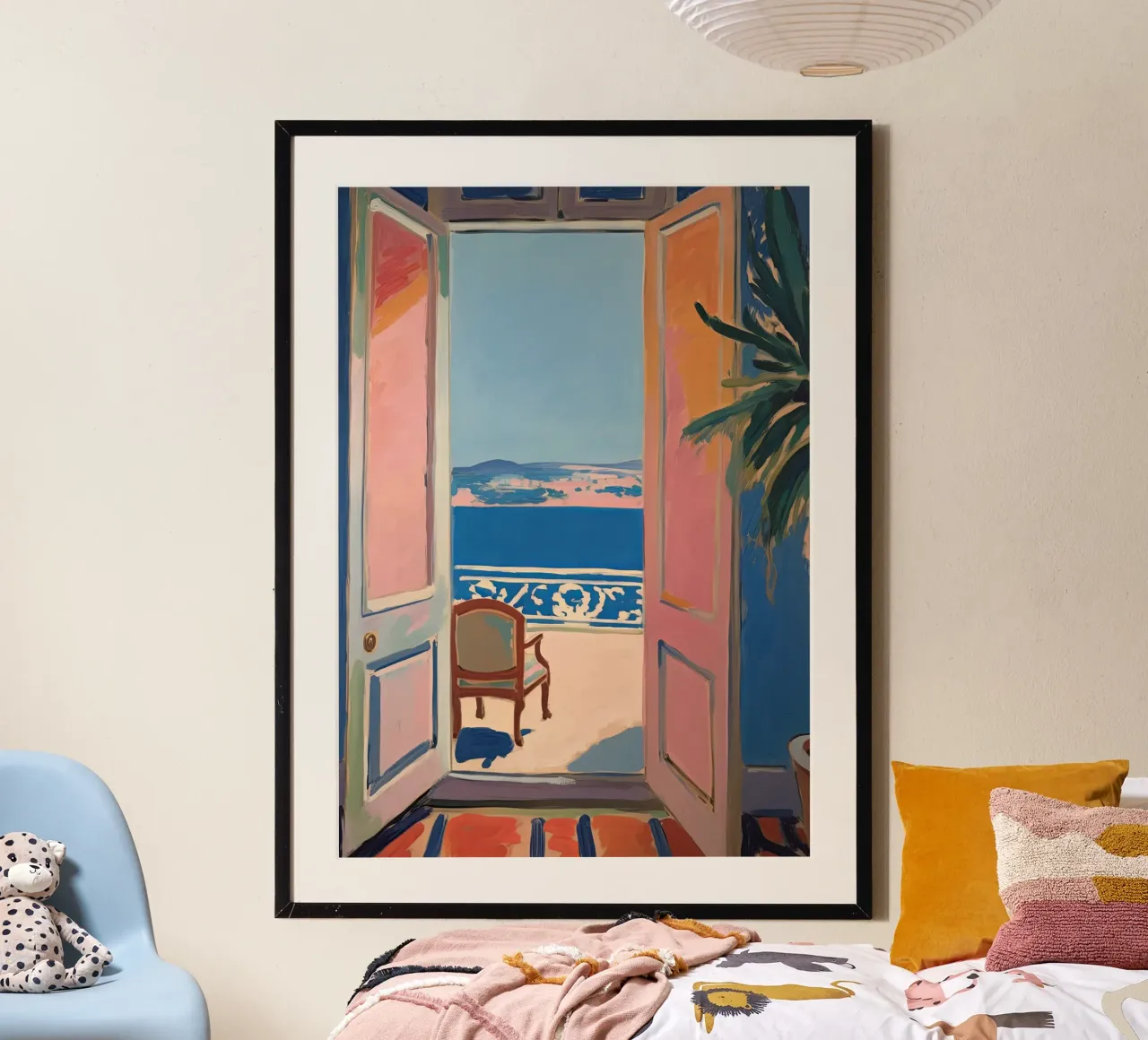 Open Window - inspiriert von Henri Matisse Poster mit Kunststoffrahmen von Nikis Art Studio
