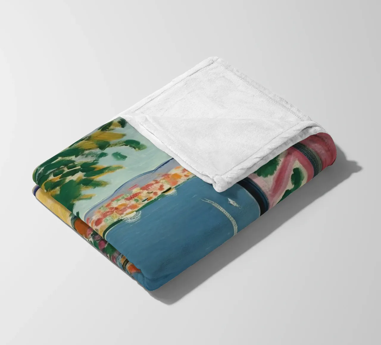 Colour explosion at the window: inspiration from Matisse fleece blanket by Nikis Art Studio