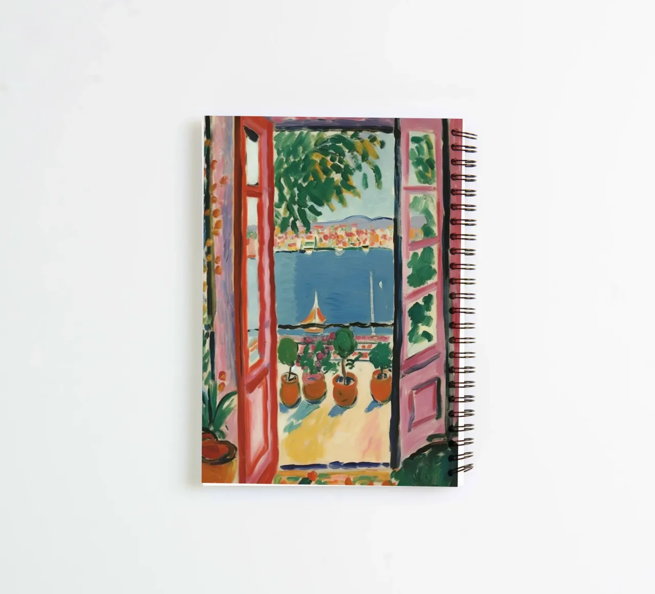 Colour explosion at the window: inspiration from Matisse spiral notebook by Nikis Art Studio
