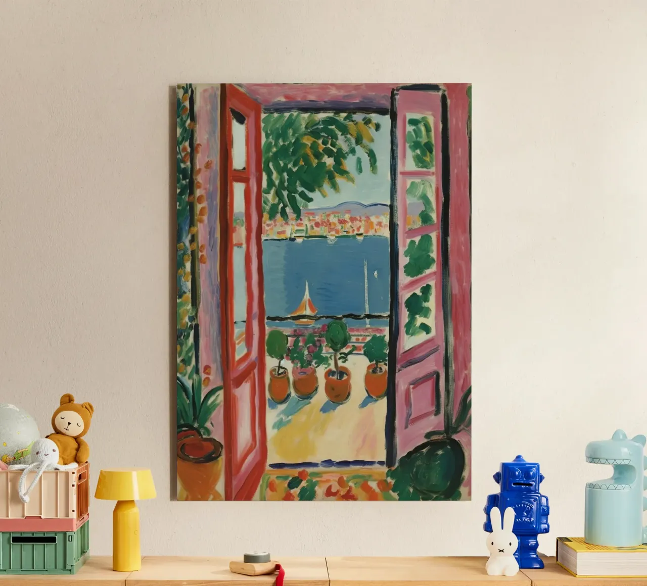 Colour explosion at the window: inspiration from Matisse alu-dibond by Nikis Art Studio