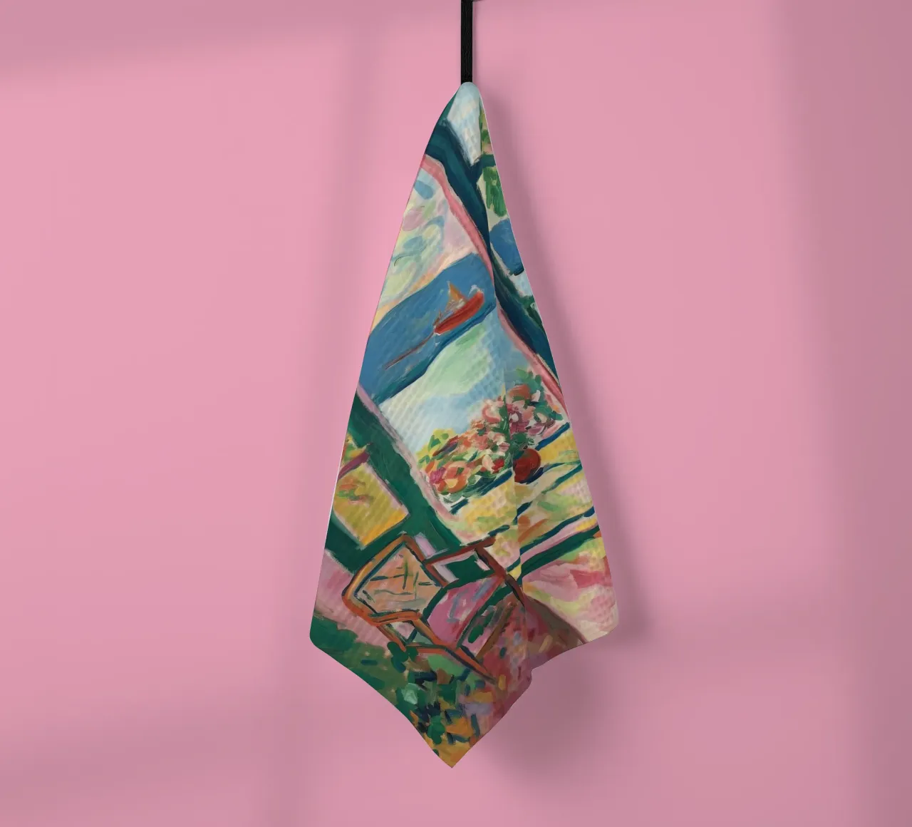 Open Window - inspired by Henri Matisse tea towel by Nikis Art Studio