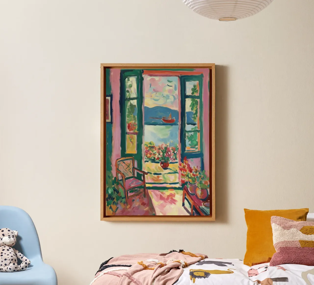 Open Window - inspired by Henri Matisse canvas with Floater frame by Nikis Art Studio