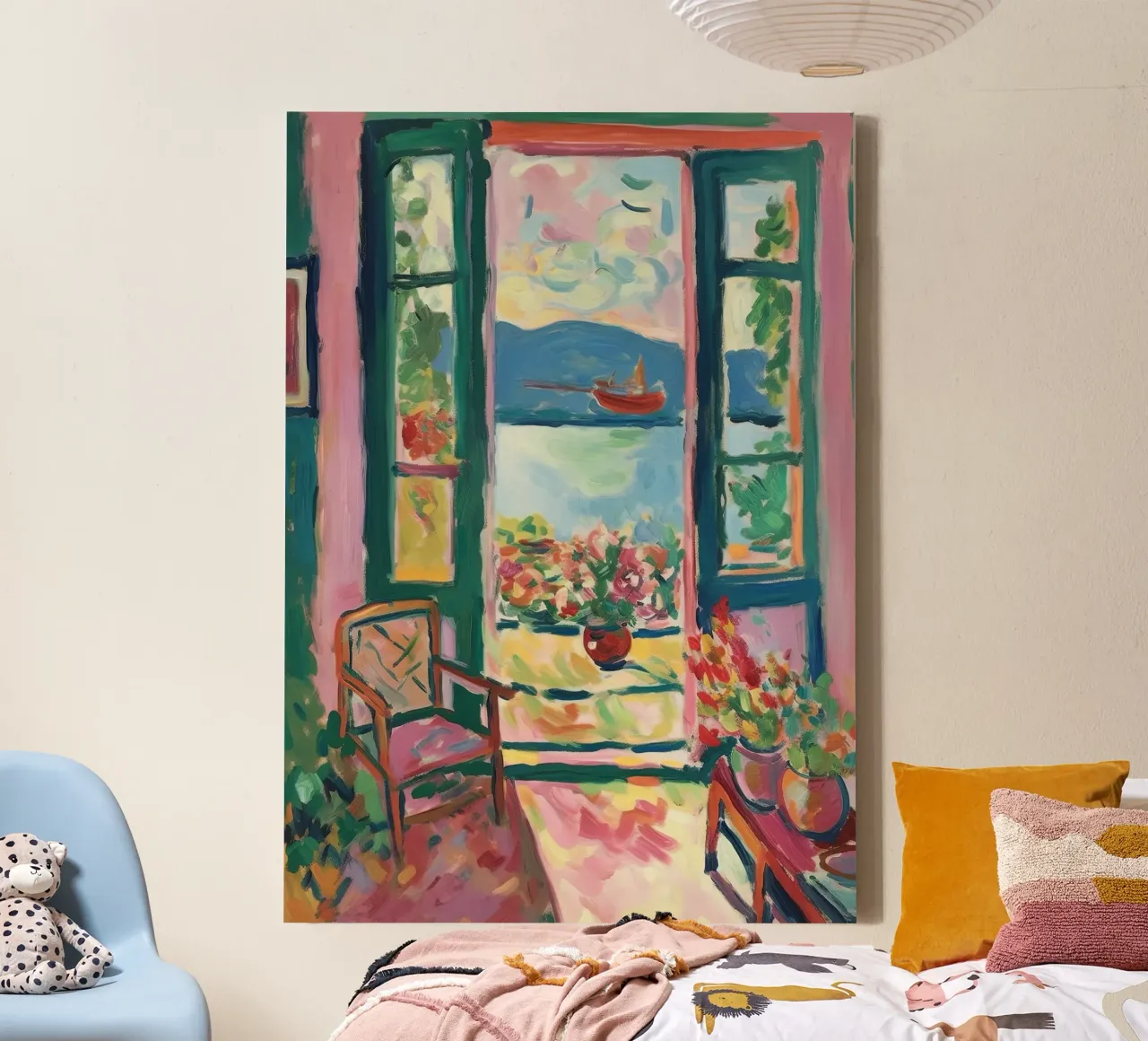 Open Window - inspired by Henri Matisse canvas with Floater frame by Nikis Art Studio