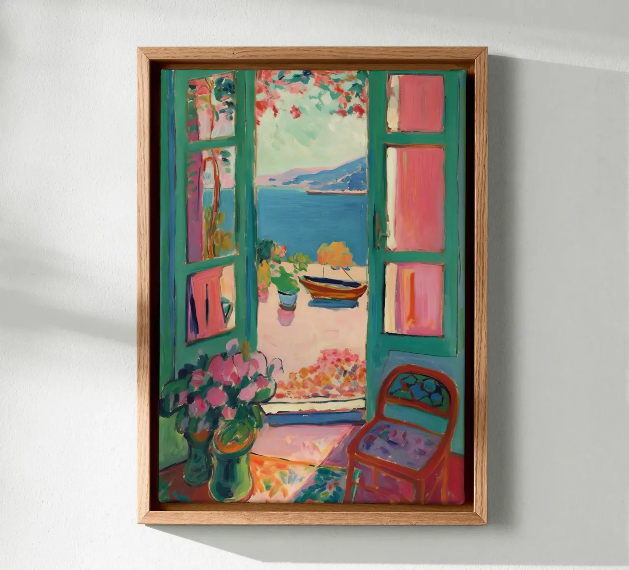 Open Window - inspired by Henri Matisse canvas with Floater frame by Nikis Art Studio