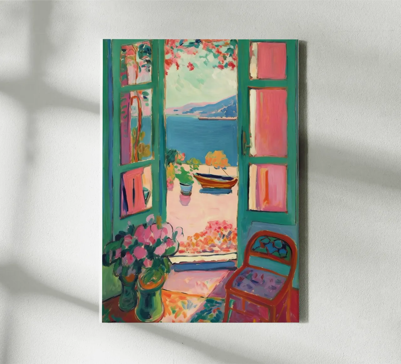Open Window - inspired by Henri Matisse canvas with Floater frame by Nikis Art Studio
