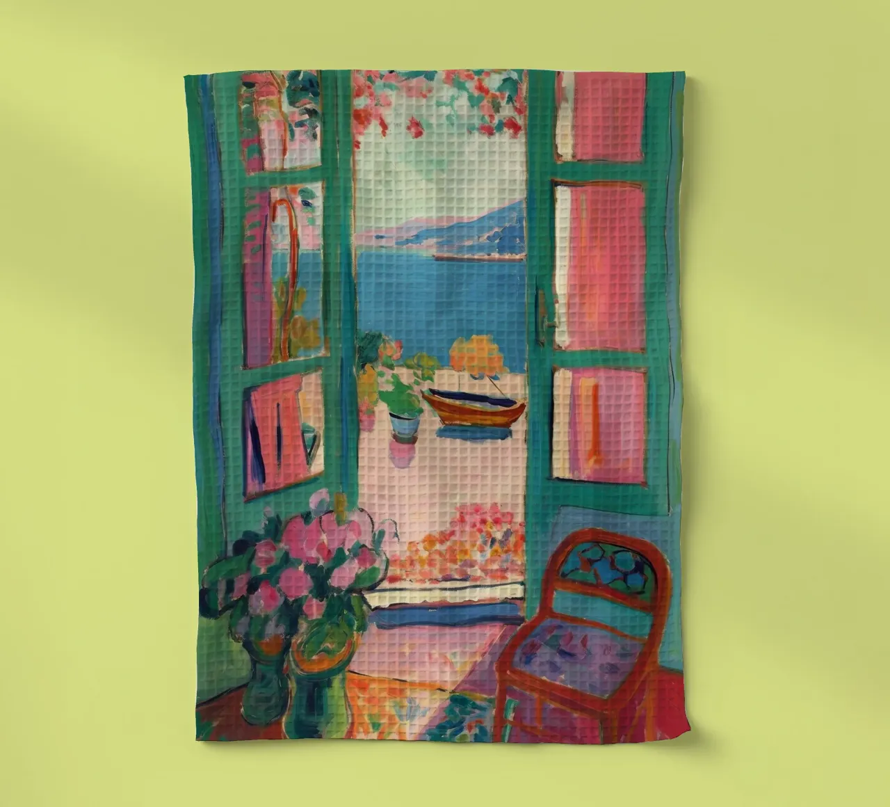 Open Window - inspiré par Henri Matisse torchon de Nikis Art Studio