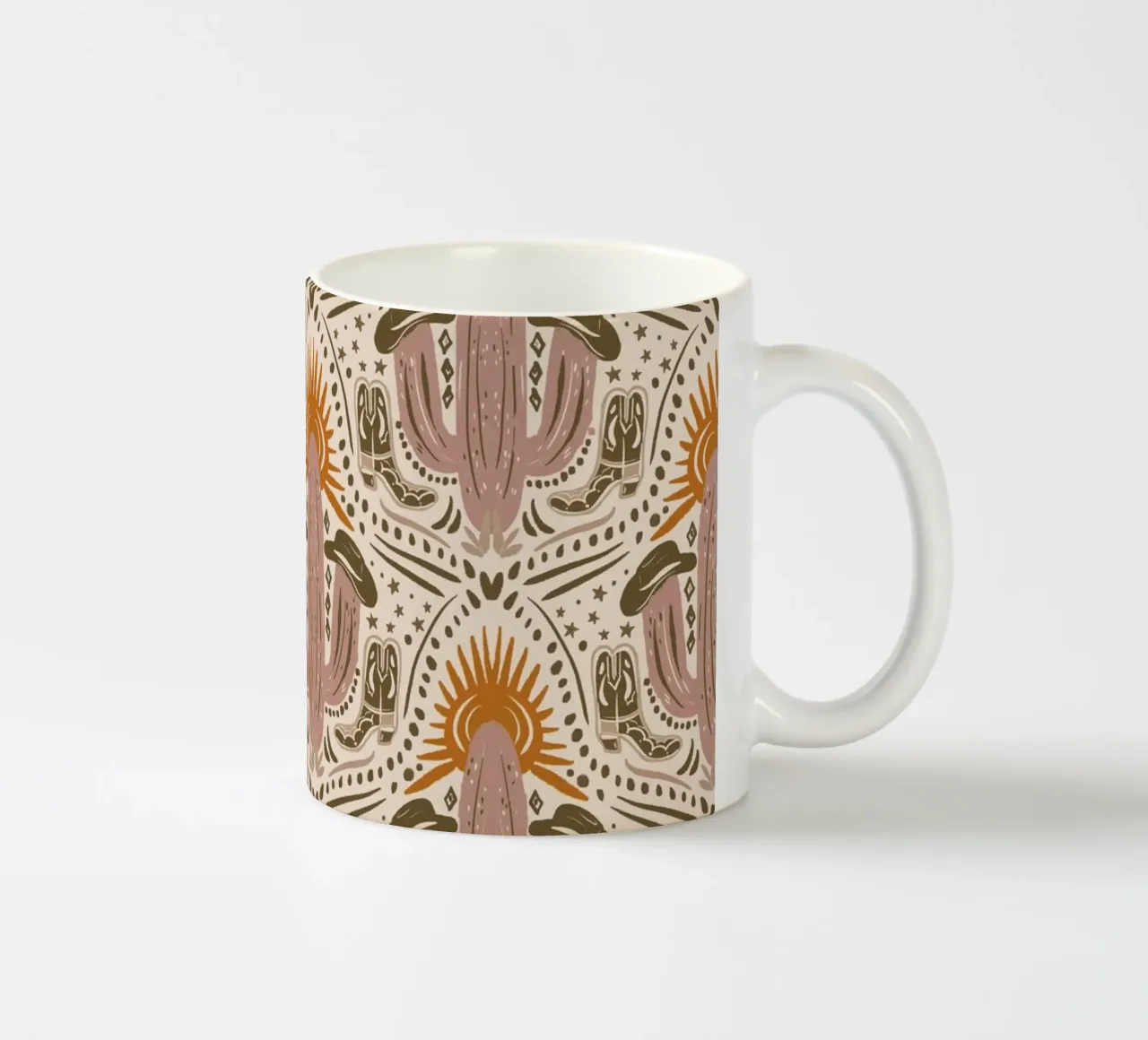 Western Sunset Beige Pattern tazza in ceramica da anisillustration