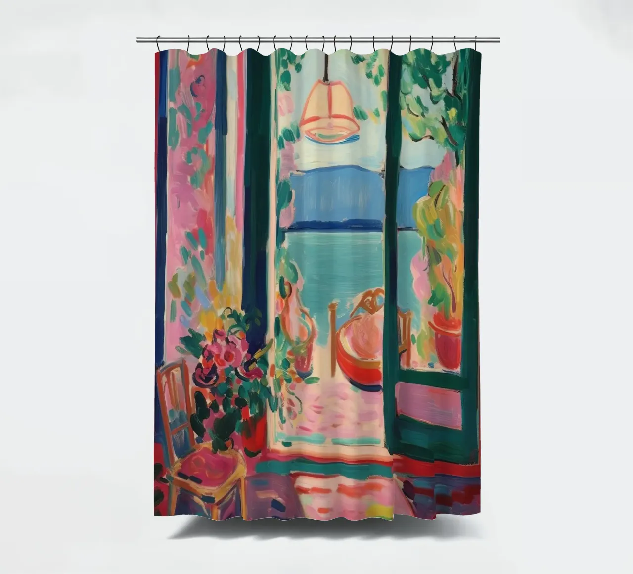 A window into the infinity of colours shower curtain by Nikis Art Studio