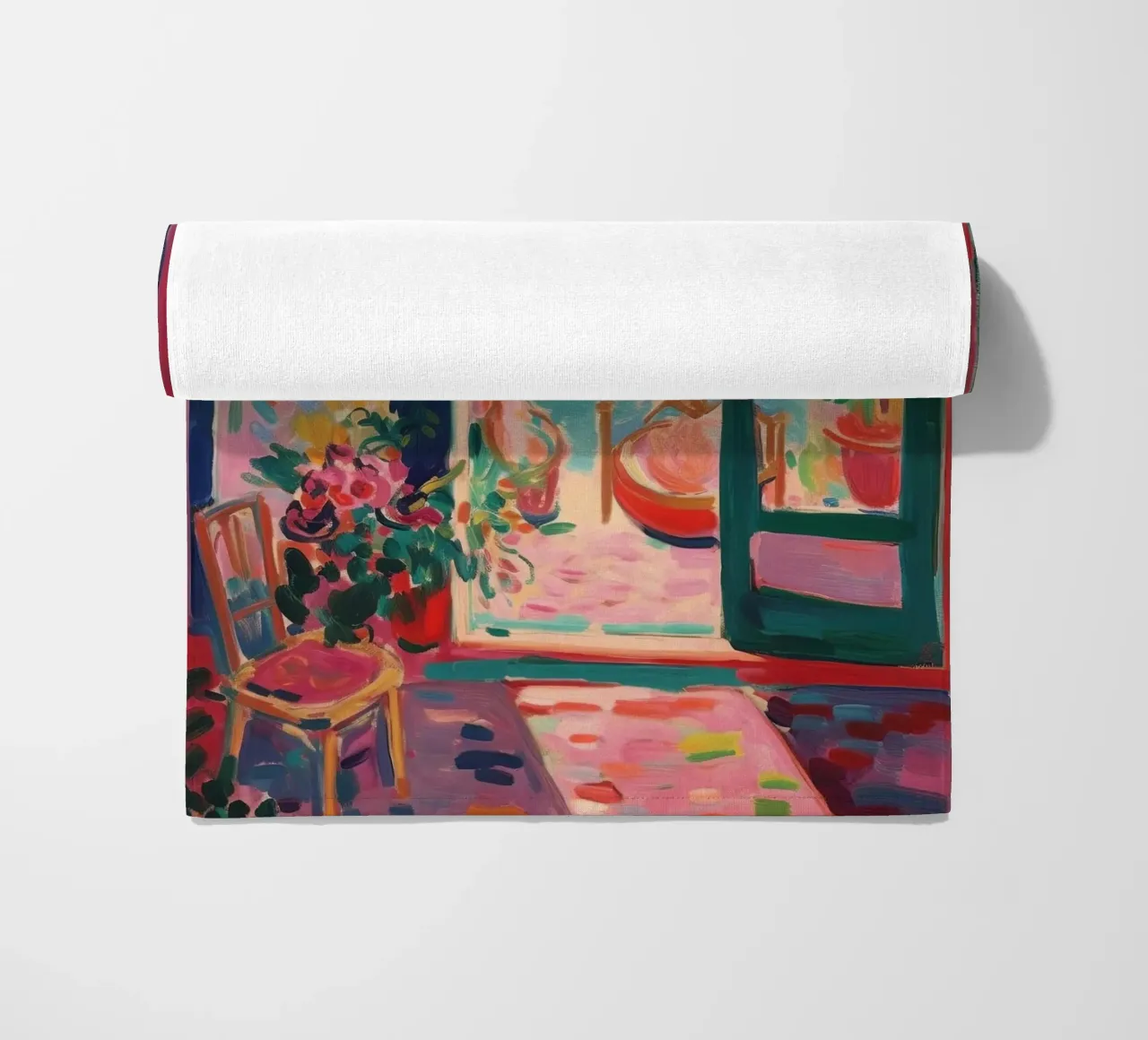 A window into the infinity of colours beach towel by Nikis Art Studio