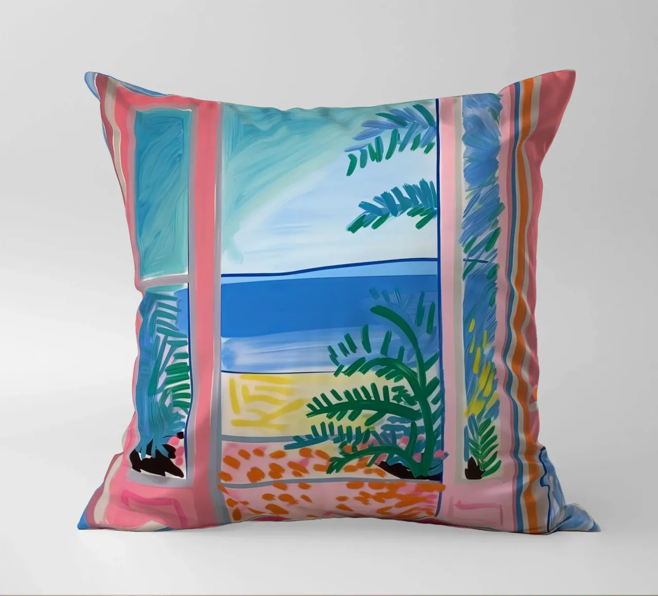 Open Window - inspired by Henri Matisse decorative cushion by Nikis Art Studio