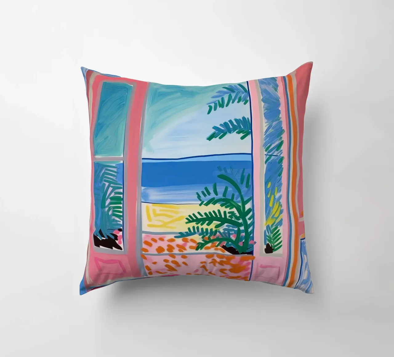 Open Window - inspired by Henri Matisse decorative cushion by Nikis Art Studio