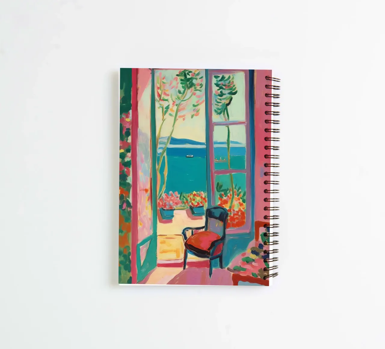 Play of colours at the window spiral notebook by Nikis Art Studio