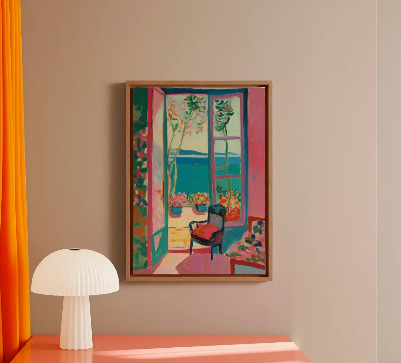 Play of colours at the window canvas by Nikis Art Studio